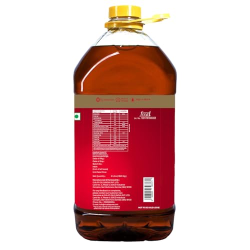 Image of Musta Pure Cold Pressed Kachi Ghani Mustard Oil 2 Litre Cooking Oil, Unrefined, Naturally Cholesterol Free, A1 Grade Real Seeds For Natural Aroma & Flavour For Roasting, Frying, Baking - PET Bottle