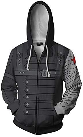 WKDFOREVER 3D Captain Fashion Cosplay Hoodie Jacket Costume (Medium,Soldier)