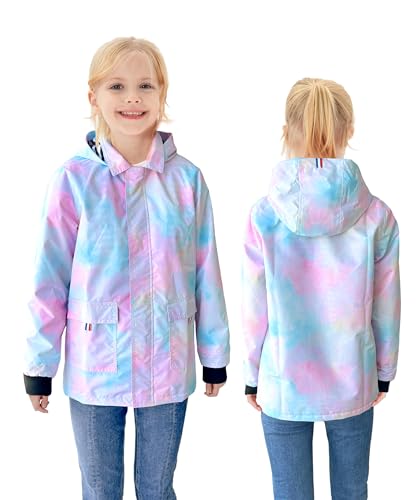 Image of Hiheart Boys Girls Waterproof Hooded Jackets Cotton Lined Rain Jackets