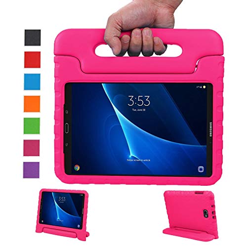 LEADSTAR Coque pour Samsung Galaxy Tab A 10.1 EVA Etui Poignée Stand Étui Enfants Housse Antichoc Protecteur Kids Coque Anti-Chocs pour Samsung Galaxy Tab A 10.1-pouces SM-T580 SM-T585 (Rose)