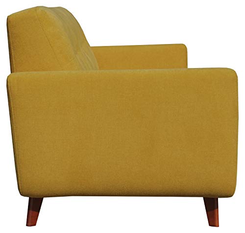 Amazon Brand – Rivet Sloane Mid-Century Modern Sofa with Tufted Back, 79.9"W, Yellow