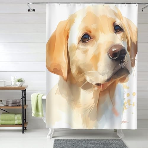 Rideau de douche Golden Retriever imperméable en polyester - 8