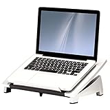 Trabaja con comodidad y estilo con el soporte para portátil Office Suites de Fellowes, que puede soportar portátiles de hasta 5 kg