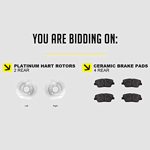 Hart Brakes Rear Brakes And Rotors Kit |Rear Brake Pads| Brake Rotors And Pads| Ceramic Brake Pads And Rotors |Fits 2011-2018 Porsche Cayenne #TOP1