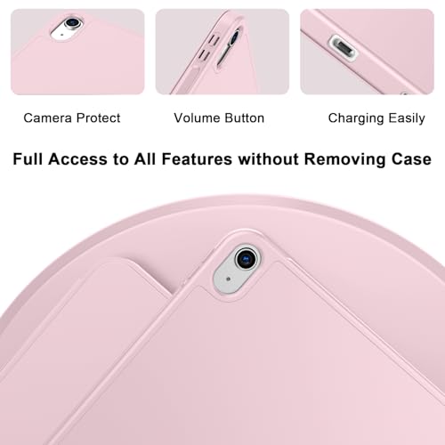 Image of ToaPoia Case for iPad (A16) 11 Inch 2025 /iPad 10th Generation 10.9 Inch 2022, Slim Trifold Stand Protective Cover with Pencil Holder and Soft TPU Back,Support Auto Sleep /Wake (Pink)