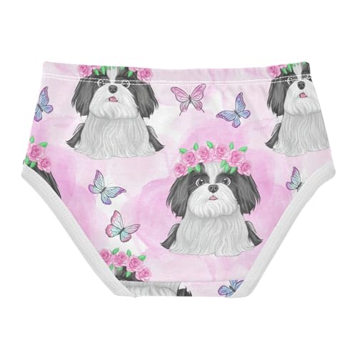 Joisal Cute Cartoon Dogs Pink Butterflies Girl Panties Cute Toddler Girls Underwear Cotton Personalized Kids Undies Briefs 2t2