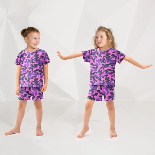 Camouflage Pattern Pajama Set, Short Sleeve Cotton Sleepwear Nightwear4