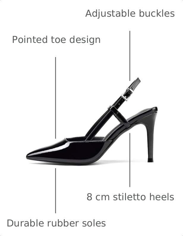 Image of Elisabet Tang Women's Kitten Heel Slingback Low Pumps 3 Inches Stiletto Pointed Closed Toe Elegant Dressy Bridal Wedding Party Shoes