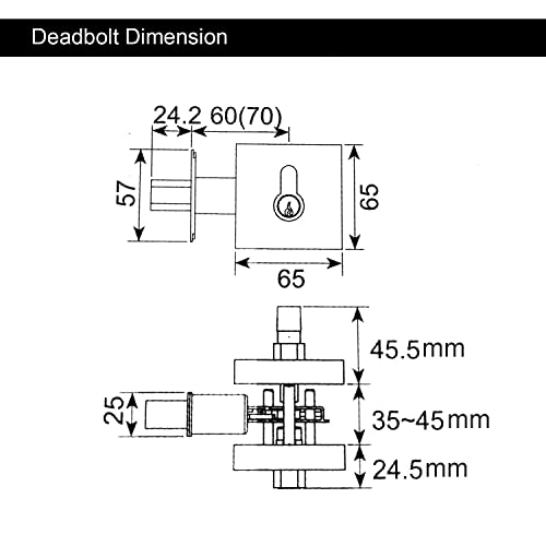 Togu Square Contemporary Single Cylinder Deadbolt Lock With Adjustable Backset, Front Door Lockset For Home Bathroom Entry Door, Oil Rubbed Bronze #TOP7