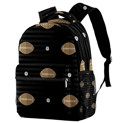 Sac à dos voyage avec porte-bouteille motif football américain pour le campus