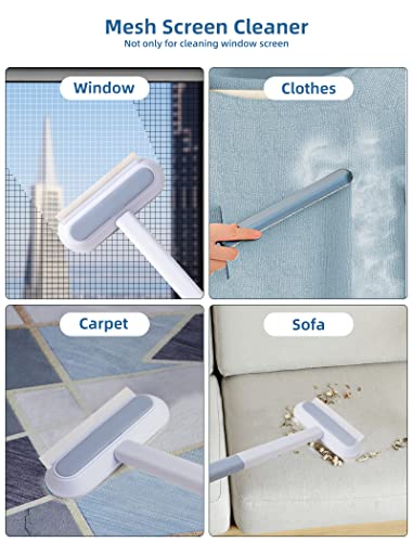 4 In 1 Window Screen Cleaner,Magic Window Cleaning Brush,Window Cleaner Tool,Pet Hair Remover,Grout Brush Scrubber,Window Mesh Screen Cleaner,Window Cleaner Brush And Squeege,Window Cleaning Kit #TOP4