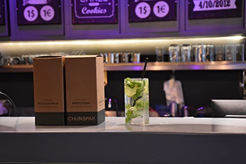 Black Paper Straws, Solid Black/250 Bulk, Biodegradable Paper Drinking Straws For Cocktail, Drinks, Bars And Restaurant, 7.75"X0.24" #TOP3