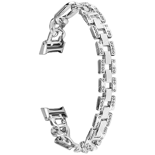 Pulsera compatible Fitbit Luxe con strass y ajuste metálico