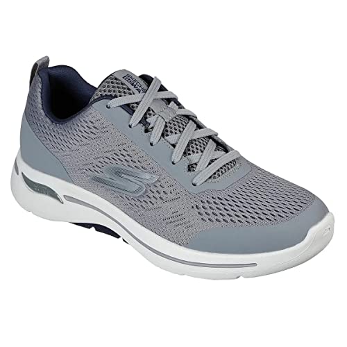 Image of Skechers Men's Go Walk Arch Fit Mesh Lace-Up | Arch Fit Removable Insole, Ultra Go Cushioning, Comfort Pillar Technology, Breathable Mesh Upper, Machine Washable