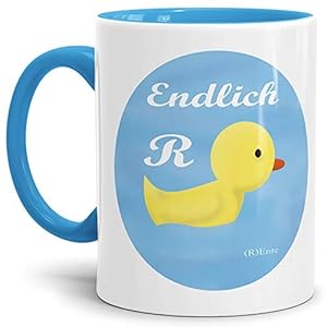 Tassendruck Geschenk-Tasse zum Ruhestand mit Spruch: Endlich (R) Ente/Rente/Rentner/Pension/Abschieds-Geschenk/Innen…