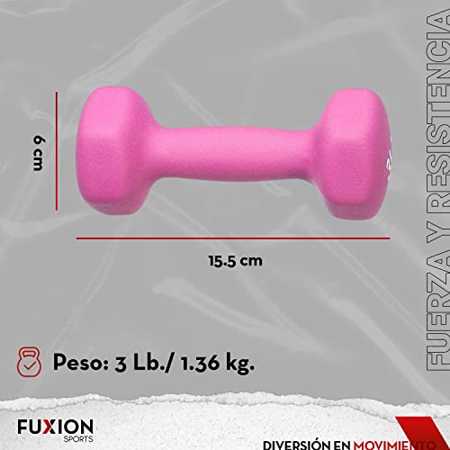 Set of 2 each 3 lb Pink Neoprene Coated Dumbbells Pair Hand Weights All-Purpose, Home Gym, Exercise 6 LB total neoprene set - Image 3