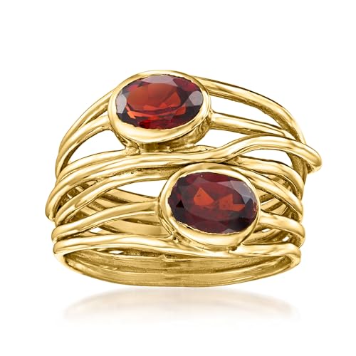 Ross-Simons 1.60 ct. t.w. Garnet Highway Ring in 18kt Gold Over Sterling. Size 8