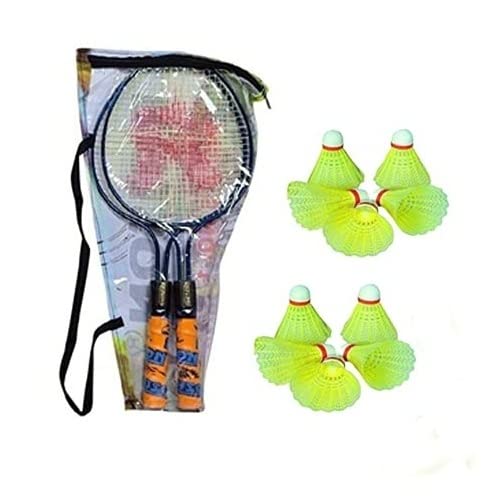 Rajson Double Rod Youth Badminton Racket Pair with 10 Plastic Shuttlecocks for Kids Juniors-image-14
