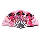 13'' Boots on The Ground Hand Fan, Large Folding Clacking Popping Fan for Line Dancing,Wedding Party Decoration, Festival Performance, Dance Accessory, Country Western Swing(Style 16)
