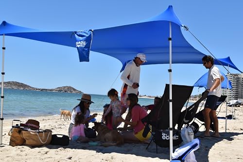 Image of Nomad XL Beach Canopy Tent Sun Shade 8.5x15 FT - UPF50+ Portable 4-Post Beach Tent Canopy with Easy Setup & Carry Bag - Large Sun Shelter for Camping, Picnic, Backyard & Travel
