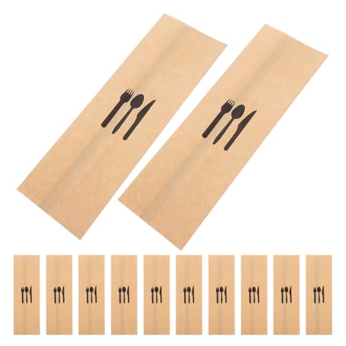 Bestecktüten aus Kraftpapier 300 Stück, Ölbeständig, für Gabeln