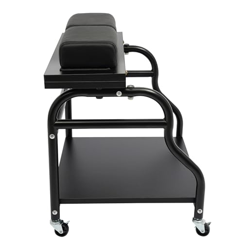 Carro plegable para spa de pies con ruedas y cojines negro miniatura 6
