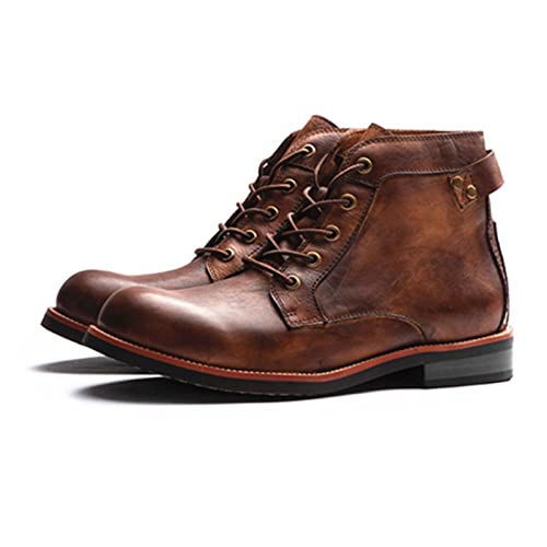Men's Vintage Lace-Up Chelsea Boots,Anti-Slip Lace-Up Combat Boots，Fashion Casual Comfortable Boots.