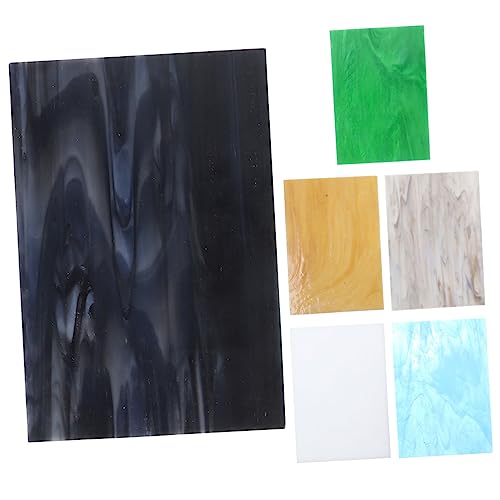 HEALSOPTHY 6 Hojas de mica de colores mosaicos iridiscentes vistoso catedral muro arte de vidrieras mosaicos para manualidades decoración del arte de la joyería Vidrio