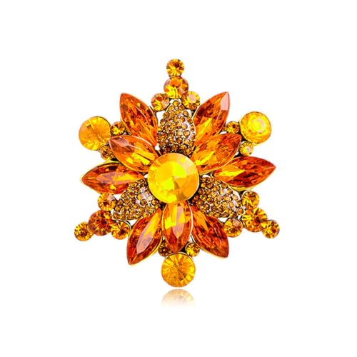 Image of Rhinestone Flower Brooch Pin for Women Red Black Purple Flower Broochs Pin Hat Christmas Brooch Jewelry