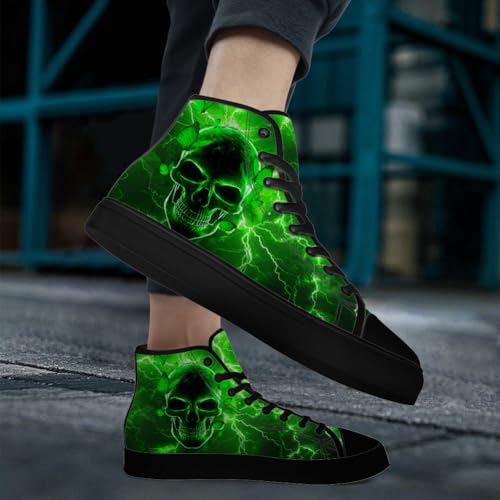 Men's Women's Skull High Top Canvas Shoes Gothic High Top Sneakers Lace Up Casual Shoes2