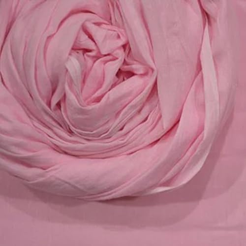 Image of 100% Pure Cotton Solid Mulmul Fabric Material|Reusable Ultra Fine Mulmul Fabric|Lightweight Soft Smooth Piece Linning,Stole,Dupatta,Cushion Pillow Cover (Primrose Pink,2.5 Meters)