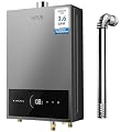 APUS Tankless Water Heater Natural Gas, Up to 3.6 GPM, Indoor Tankless Water Heater, 80,000 BTU on Demand Instant Hot Water Heaters with Smart Digital Display,Space Gray