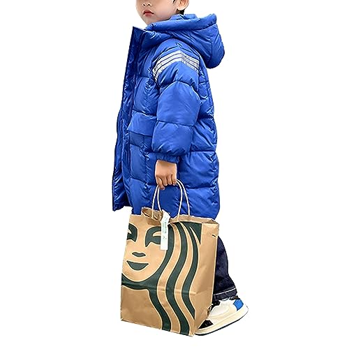 Boys' Warm Winter Down Jacket Hooded Mid Length Parka Coats Snow Outwear