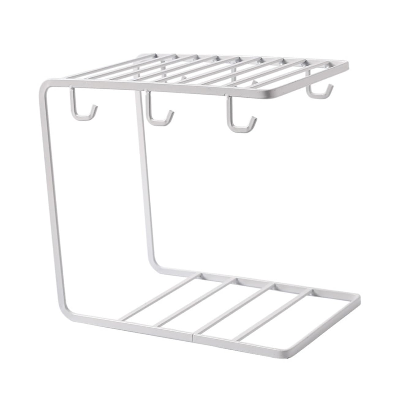 ABOOFAN 1Pc Iron Art Cup Holder Rack Stylish Storage Organizer for Mugs Plates Glasses for Home Restaurant Kitchen Random Color Functional Design