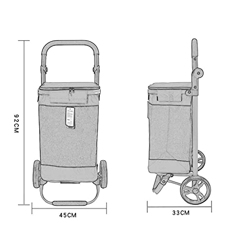 YGCBL Multifunktionaler Einkaufswagen, Einkaufstrolley, zusammenklappbarer Einkaufskorb, Einkaufskorb, Einkaufskorb… – Bild 8