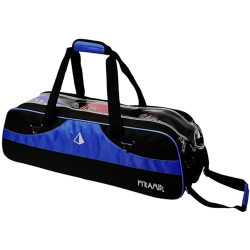 Pyramid Path Slim Triple Tote Roller Bowling Bag Black/Royal Blue (No Shoe Pocket)