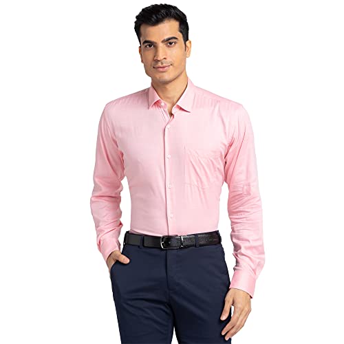 Image of Park Avenue Men's Cotton Blend Checks Pattern Slim Fit Semi Cutaway Collar Full Sleeve Formal Shirt