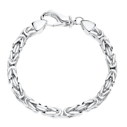 JEWLIX Königsarmband aus 925er Silber - 5,5mm rhodiniert -19 cm