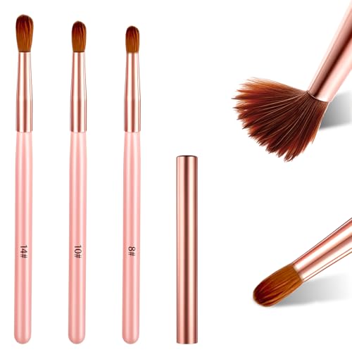 Kolinsky - Juego de 3 brochas de uñas acrílicas tamaño 8/10/14, cepillos profesionales para polvo acrílico, monómero, extensión de uñas líquidas y herramienta de tallado de uñas 3D
