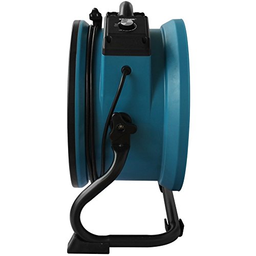 Xpower X-34Ar Variable Speed Sealed Motor Industrial Axial Air Mover, Blower, Fan With Built-In Power Outlets, Blue #TOP2