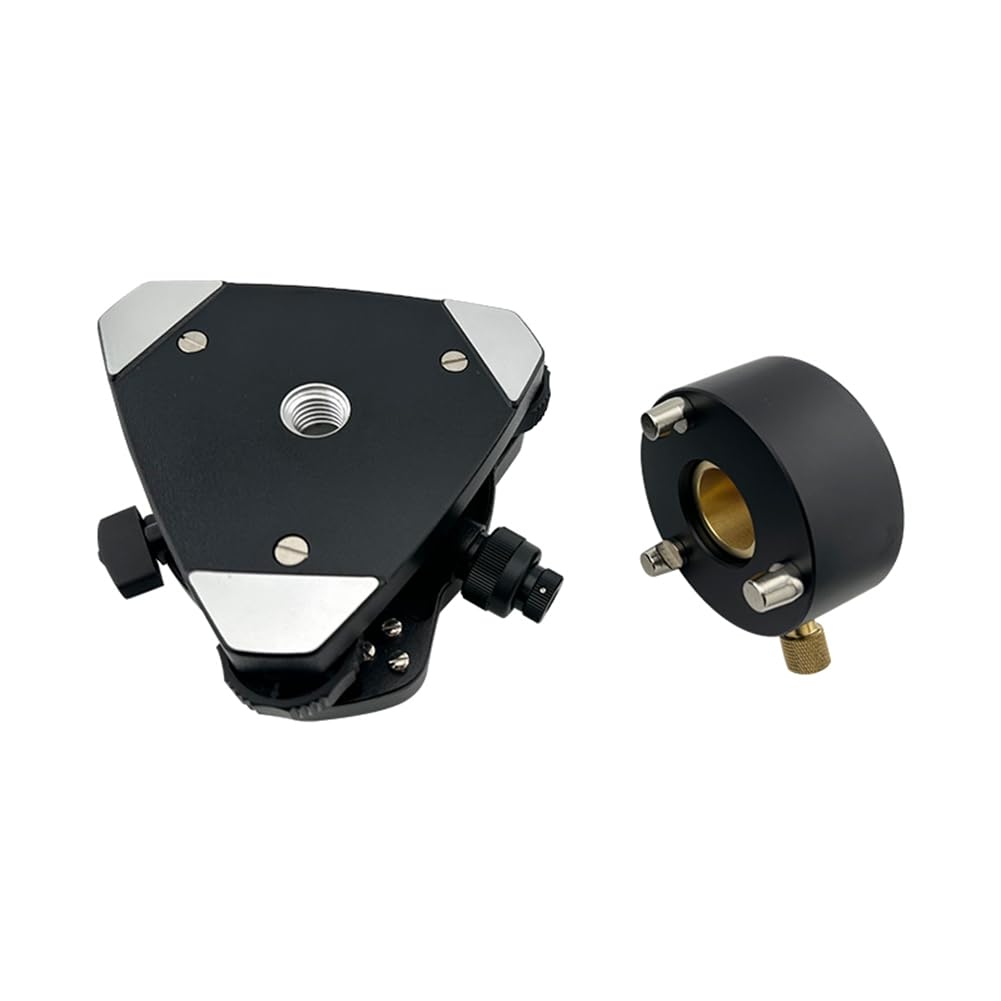 Schwarzer Tribrach-Adapter mit Optischem Lot, Drehbarem DREI-Klauen-System und 5/8" X11 Schraube für GPS GNSS.