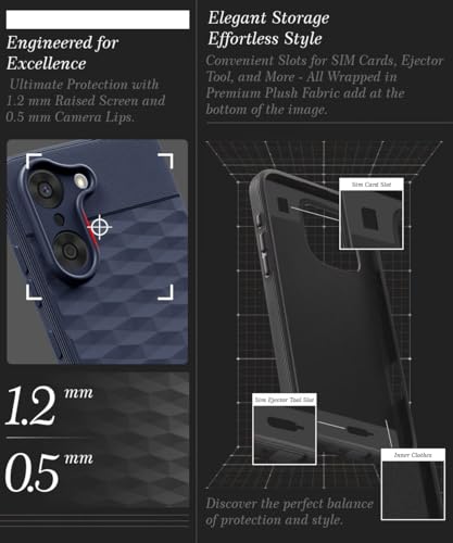 Image of WOW IMAGINE Back Cover for 1+ OnePlus Nord CE 5 5Gwith Hexa Cube Design | Ultra Slim Soft Rubberised Case | Inner Velvet Fabric | Matte Silicone Flexible Mobile Case | Camera Protection - Blue