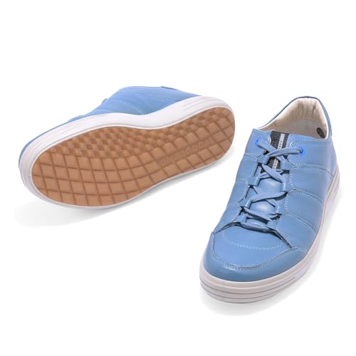 Image of Woodland Men's Dsky Blue Leather Sneaker