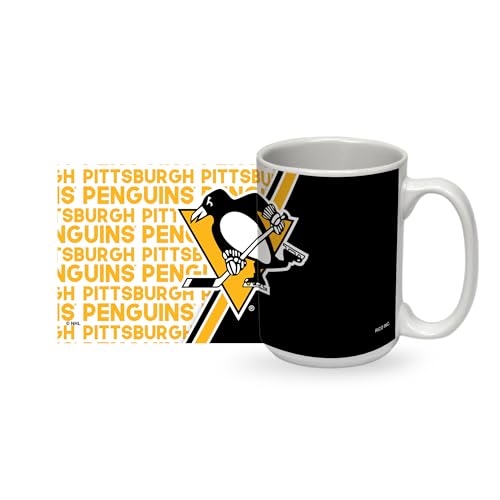 Rico Industries NHL Hockey Pittsburgh Penguins 15 oz White Ceramic Mug