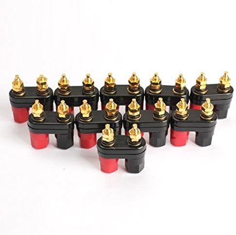 HONBAY 10pcs Black and Red Plastic Shell Speaker Terminal Binding Post Power Amplifier Dual 2-way Banana Plug Jack