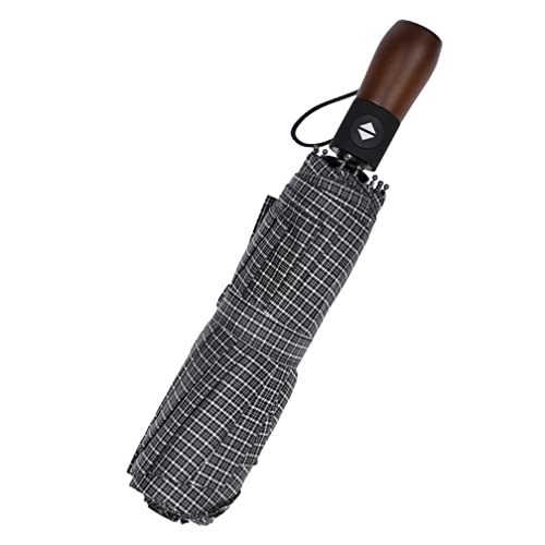 Hershii Parapluies Pliants Pluie Coupe-Vent Voyage Compact Résistant À L'eau Parapluie Pliant Automatique pour Hommes et Femmes (gris foncé) Cover