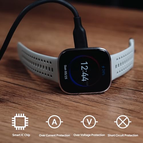 Base de carga magnética USB-C para Amazfit Bip 6 y Active 2 con cable negro en pack de 2 4