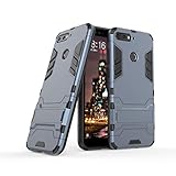 CHcase Huawei Y6 2018 Hülle, Hybrid 2in1 TPU+PC Schutzhülle Rugged Armor Hülle Cover Dual Layer Bumper Backcover mit Ständer für Huawei Y6 2018/Honor 7A -Black Plus Gray