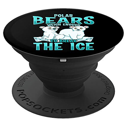 Cute & Funny Polar Bears Weigh Enough To Break The Ice Pun PopSockets Agarre y Soporte para Teléfonos y Tabletas