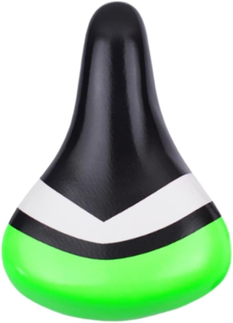 Kids Bicycle Saddle Comfortable PU Leather Easy to Install Bicycle Seat Cushion Kids Bike Saddle for Boys Girls Bicycles(Black Green)
